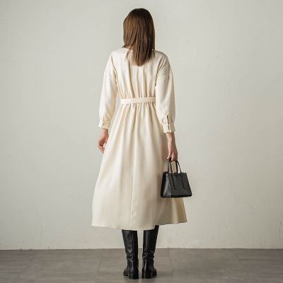 カルゼキーネックワンピース≪手洗い可能≫