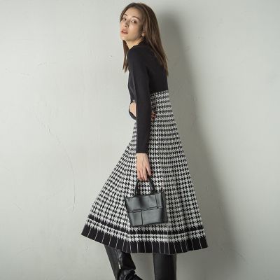 ＜Ketty (Women)＞千鳥柄ジャガードニットワンピース≪手洗い可能≫