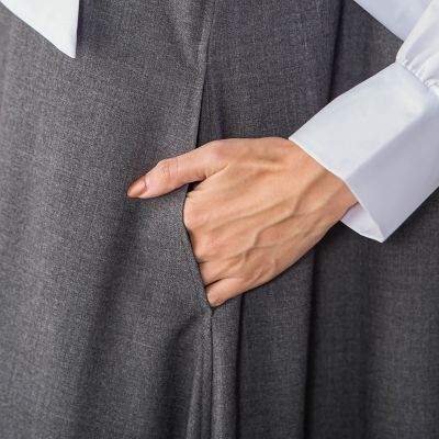 梳毛調合繊ディープVネックフレアワンピース≪洗濯機で洗える