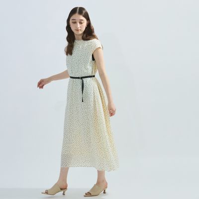 ドット柄シアーサッカーワンピース≪手洗い可能≫