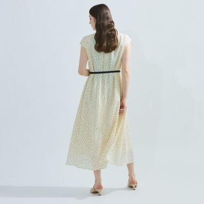 ドット柄シアーサッカーワンピース≪手洗い可能≫