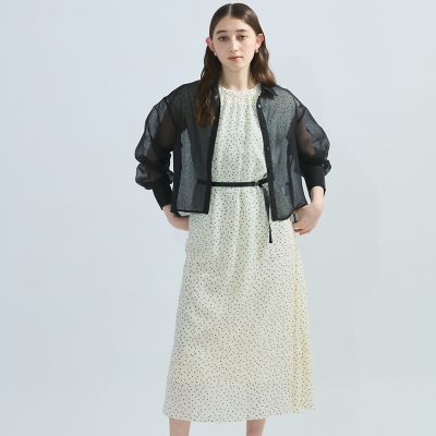 ドット柄シアーサッカーワンピース≪手洗い可能≫