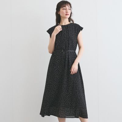 ドット柄シアーサッカーワンピース≪手洗い可能≫