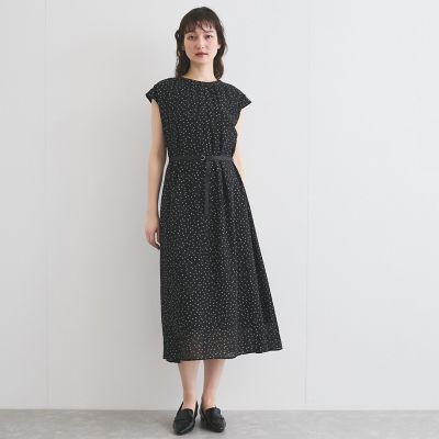 ドット柄シアーサッカーワンピース≪手洗い可能≫
