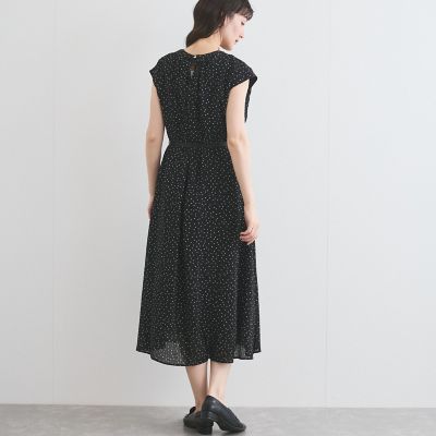 ドット柄シアーサッカーワンピース≪手洗い可能≫