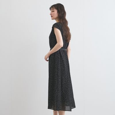 ドット柄シアーサッカーワンピース≪手洗い可能≫