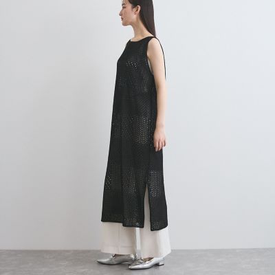 ブロック透かしニットワンピース≪手洗い可能≫