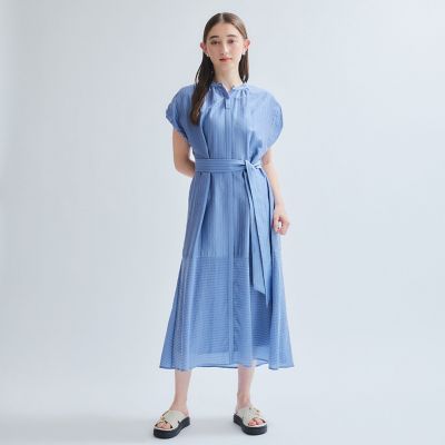 ＜Ketty (Women)＞シアードビーストライプワンピース≪洗濯機で洗える≫