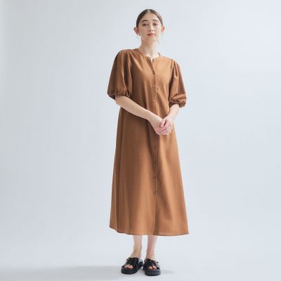 【SALE】Ketty (Women)/ケティ タンブラーブッチャー前開きワンピース&#8810;手洗い可能&#8811; 10ブラウン ワンピース・ドレス【三越伊勢丹/公式】