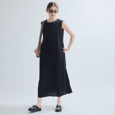 【接触冷感】リネンライクワンピース≪手洗い可能≫