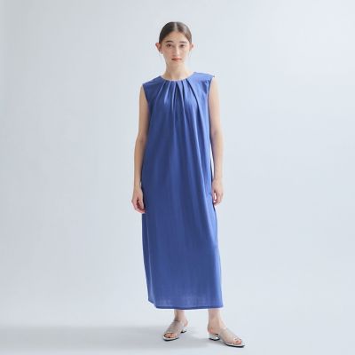 【接触冷感】リネンライクワンピース≪手洗い可能≫