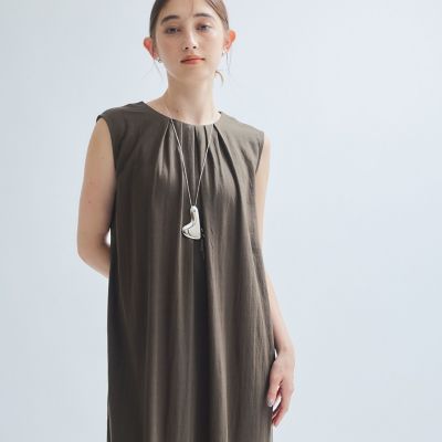 【接触冷感】リネンライクワンピース≪手洗い可能≫