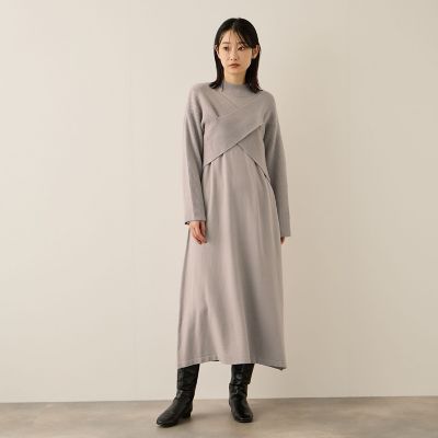 ＜Ketty (Women)＞カシュクールニットアンサンブルワンピース≪手洗い可能≫