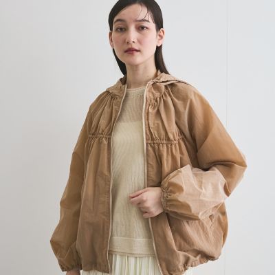 ライトタフタギャザーフーディーブルゾン≪手洗い可能≫