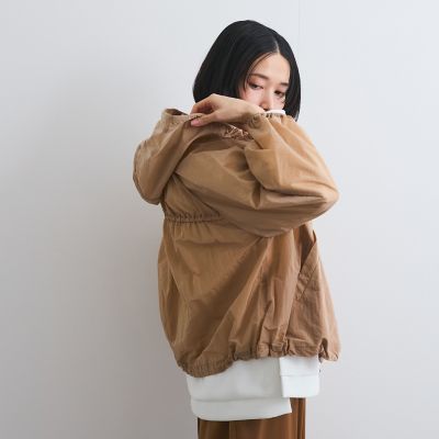 ライトタフタギャザーフーディーブルゾン≪手洗い可能≫