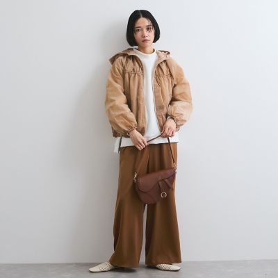 ライトタフタギャザーフーディーブルゾン≪手洗い可能≫