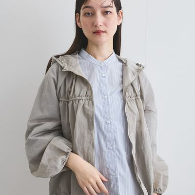 ライトタフタギャザーフーディーブルゾン≪手洗い可能≫