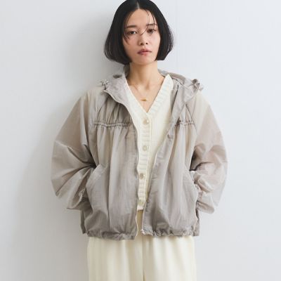 ライトタフタギャザーフーディーブルゾン≪手洗い可能≫