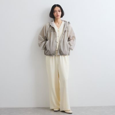 ライトタフタギャザーフーディーブルゾン≪手洗い可能≫