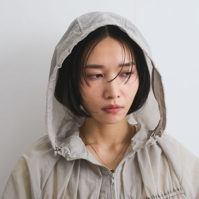 ライトタフタギャザーフーディーブルゾン≪手洗い可能≫