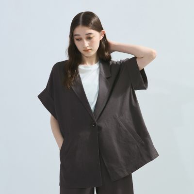 リネンライクハーフテーラードジャケット≪手洗い可能≫