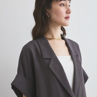 リネンライクハーフテーラードジャケット≪手洗い可能≫