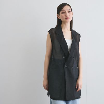 シャンブレーシアーノースリジャケット≪手洗い可能≫