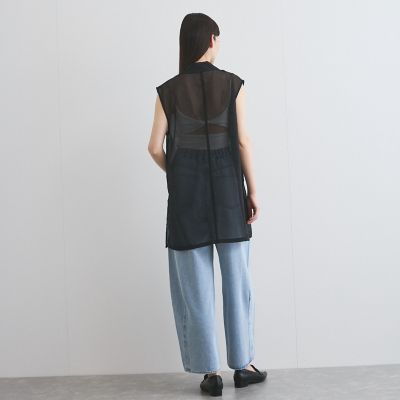 シャンブレーシアーノースリジャケット≪手洗い可能≫