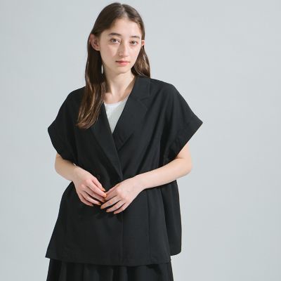 リネンライクドロストジレ≪セットアップ対応／洗濯機で洗える≫