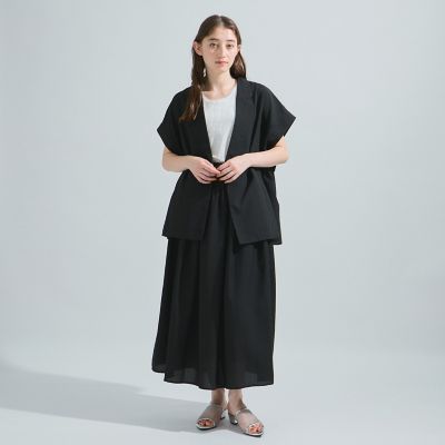 リネンライクドロストジレ≪セットアップ対応／洗濯機で洗える≫
