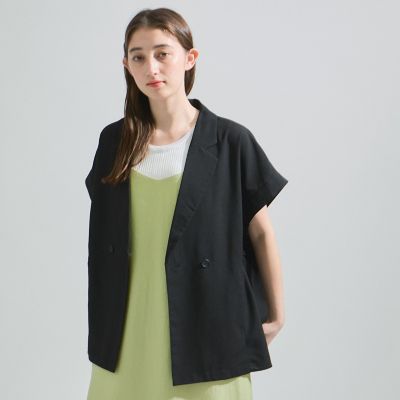 リネンライクドロストジレ≪セットアップ対応／洗濯機で洗える≫