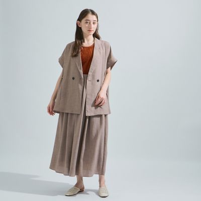 リネンライクドロストジレ≪セットアップ対応／洗濯機で洗える≫