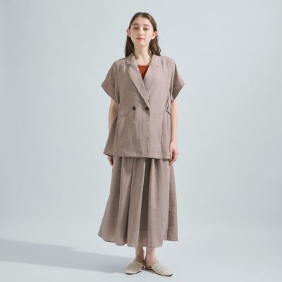 リネンライクドロストジレ≪セットアップ対応／洗濯機で洗える≫