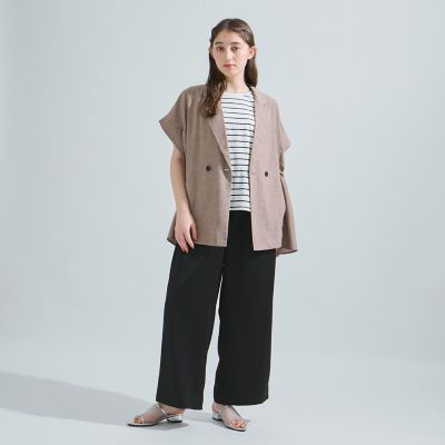 リネンライクドロストジレ≪セットアップ対応／洗濯機で洗える≫