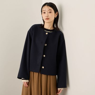 Ketty (Women)/ケティ ウールチョウジャージーノーカラージャケット 05ネイビー コート・ジャケット【三越伊勢丹/公式】