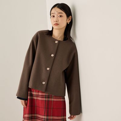 ＜Ketty (Women)＞ウールチョウジャージーノーカラージャケット