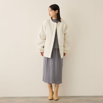 ダンボール中綿切り替えノーカラージャケット≪手洗い可能≫ | Ketty