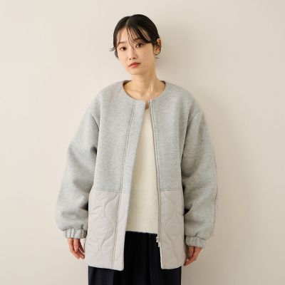 ダンボール中綿切り替えノーカラージャケット≪手洗い可能≫ | Ketty
