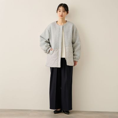 ダンボール中綿切り替えノーカラージャケット≪手洗い可能≫ | Ketty