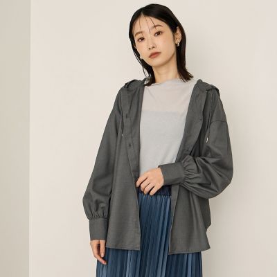 Ketty (Women)/ケティ マイクロサキソニーシャツパーカー&#8810;手洗い可能&#8811; 40ダークグレー トップス【三越伊勢丹/公式】