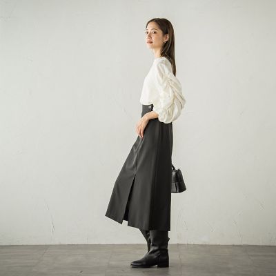 起毛カットレース七分袖カットソー≪手洗い可能≫
