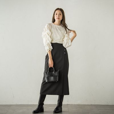 起毛カットレース七分袖カットソー≪手洗い可能≫