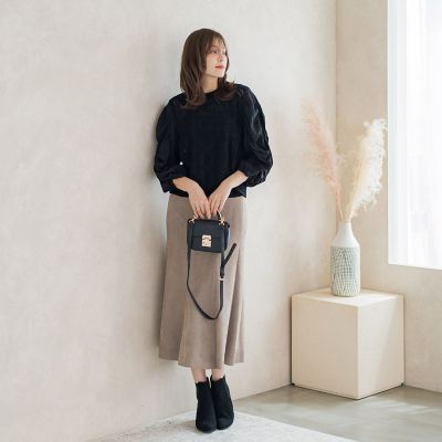 起毛カットレース七分袖カットソー≪手洗い可能≫