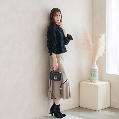 起毛カットレース七分袖カットソー≪手洗い可能≫