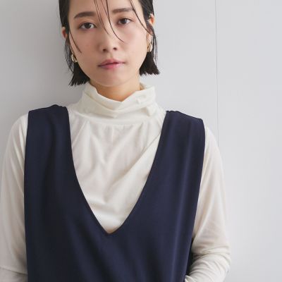 ＜Ketty (Women)＞ニュアンスベロアハイネックカットソー≪手洗い可能≫