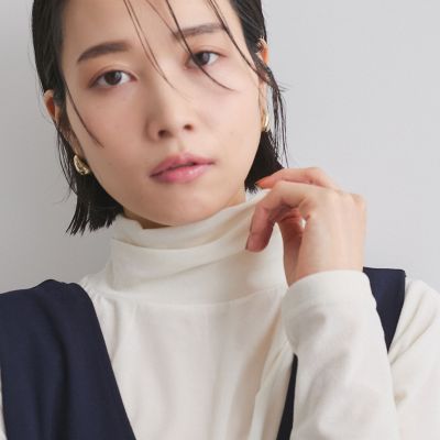 ニュアンスベロアハイネックカットソー≪手洗い可能≫