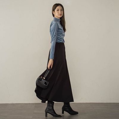 ニュアンスベロアハイネックカットソー≪手洗い可能≫
