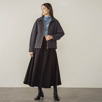 ニュアンスベロアハイネックカットソー≪手洗い可能≫