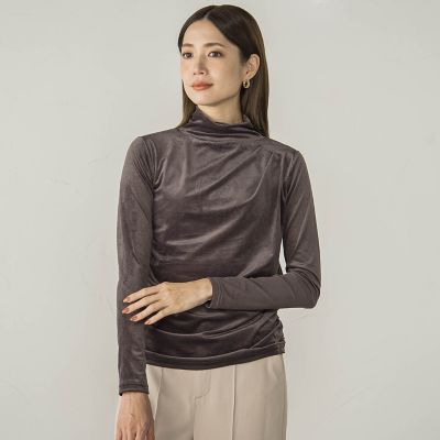 ニュアンスベロアハイネックカットソー≪手洗い可能≫ | Ketty