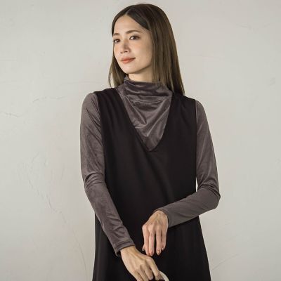 ニュアンスベロアハイネックカットソー≪手洗い可能≫